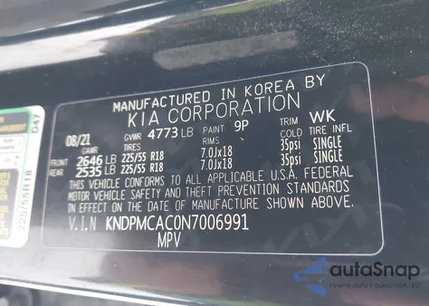 2022 Kia Sportage Lx z USA, uszkodzony, nr VIN KNDPMCAC0N7006991